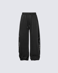 Graphic Wide-Leg Street Pants