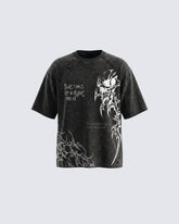 Distressed Graphic Skull Print T-Shirt