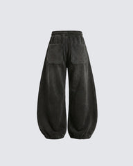 LOW SATURATION-Spring New Washed Zip Hem Sweatpants