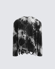 KIIKIO-American Distressed Spray-Wash Long Sleeve T