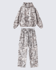 Heavyweight Fleece Camo Hoodie Cotton Blend