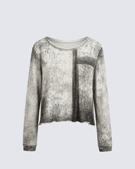 Retro Washed Long-Sleeved Tie-Dye Casual Long-Sleeved Shirt