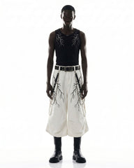 LIGHTNING Series | Gothic Chain Strap Utility Shorts