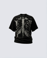KIIKIO Skull Print Waffle T-Shirt