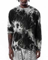 KIIKIO-American Distressed Spray-Wash Long Sleeve T