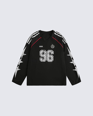 Vintage 96 Print Long Sleeve Streetwear Jersey