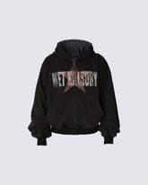 Vintage Star Graphic Zip Hoodie