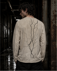 American-Style Crackle Pattern Long-Sleeved T-Shirt