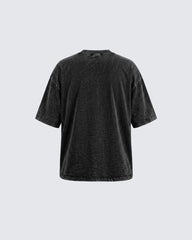 KIIKIO Retro Personality Washed Warrior Print Short-Sleeve T-Shirt