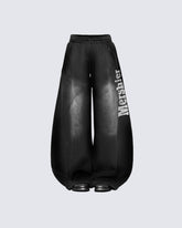 Vintage Loose Fit Distressed Wide-Leg Scimitar Sweatpants