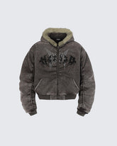 KIIKIO Washed Arc-Sleeve Hoodie