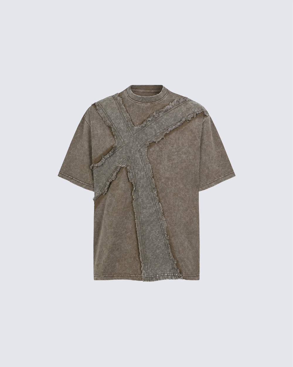 New Vintage Gothic Frayed Cross Graphic T-Shirt
