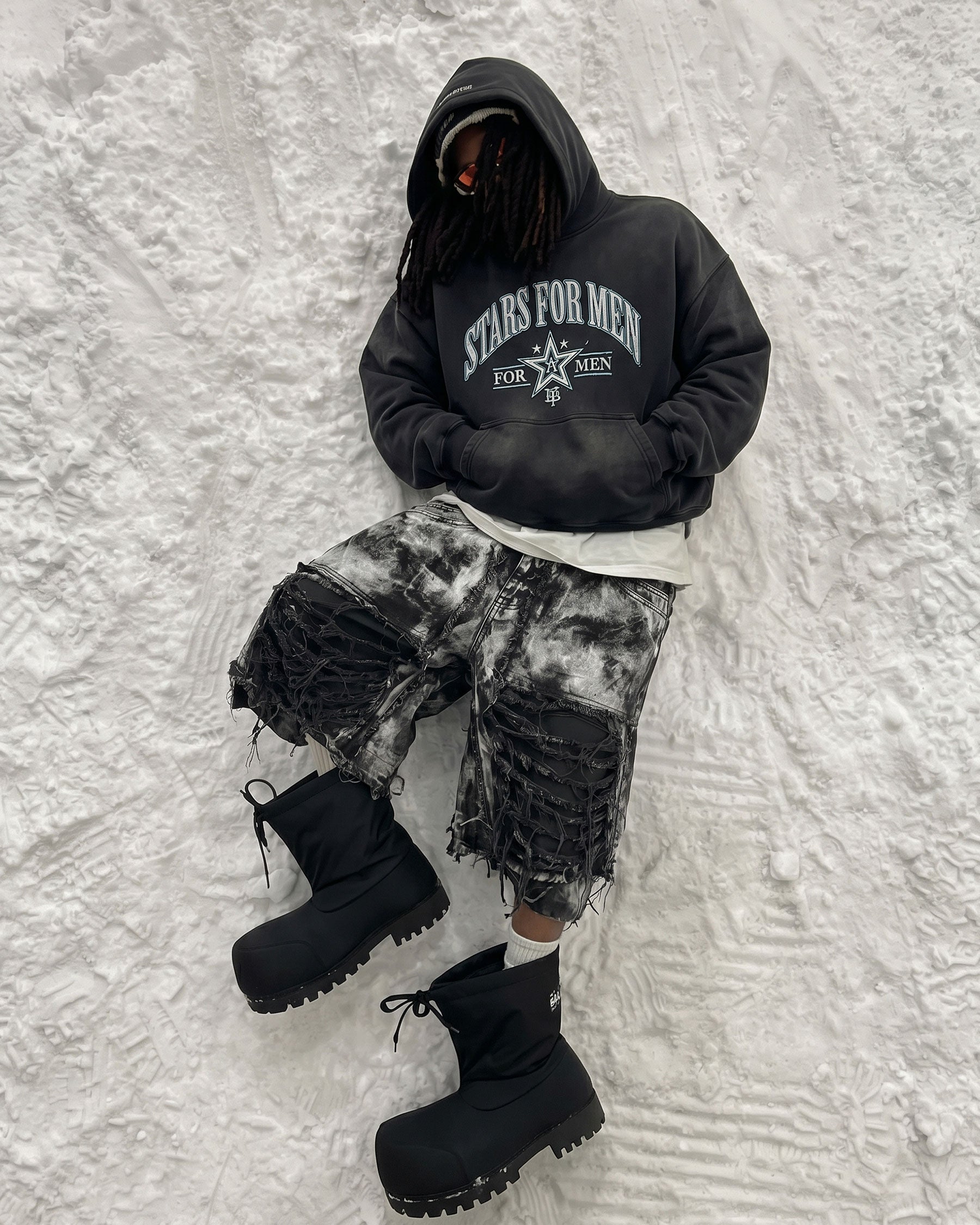 New Raw Hem Ripped Black Jean Shorts