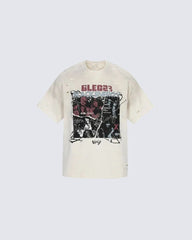 Vintage Rock Graphic Distressed Print Short Sleeve