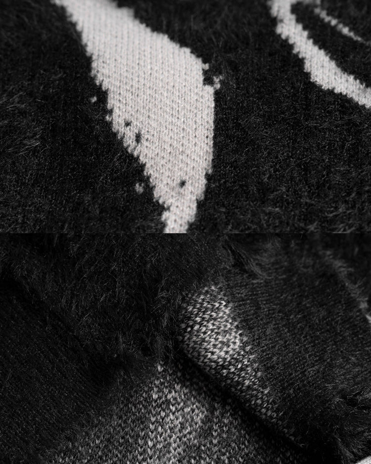American Dark Aesthetic Distressed Turtleneck Sweater