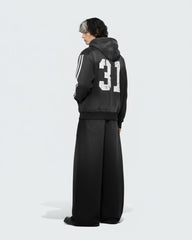 Vintage Loose Fit Distressed Wide-Leg Scimitar Sweatpants
