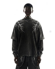 LIGHTNING Series | Washed Layered Long Sleeve T-Shirt