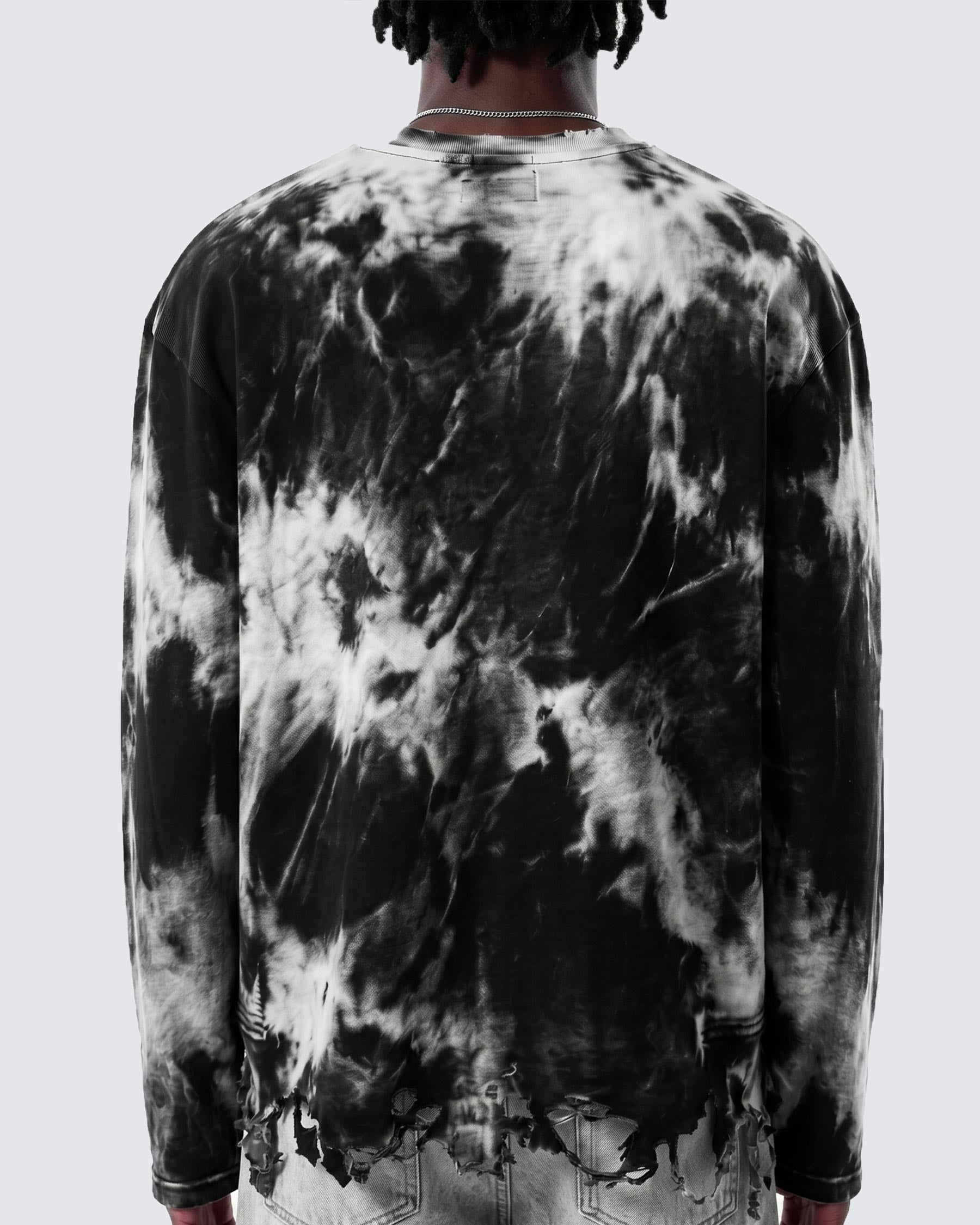 KIIKIO-American Distressed Spray-Wash Long Sleeve T