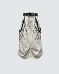 LIGHTNING Series | Gothic Chain Strap Utility Shorts