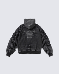 Vintage Washed Oversized Zip-Up Hoodie